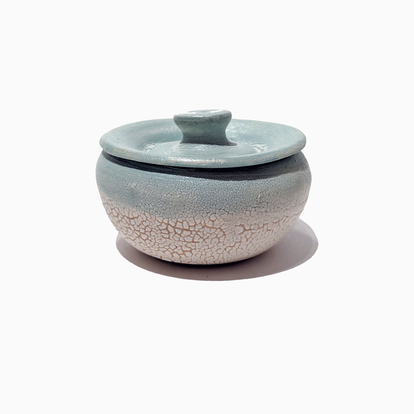 Mint Green Crackle Jar + Lid