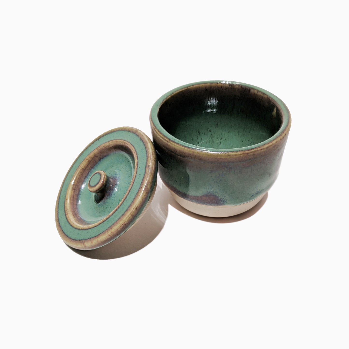 Teal and Purple Little Jar + Lid